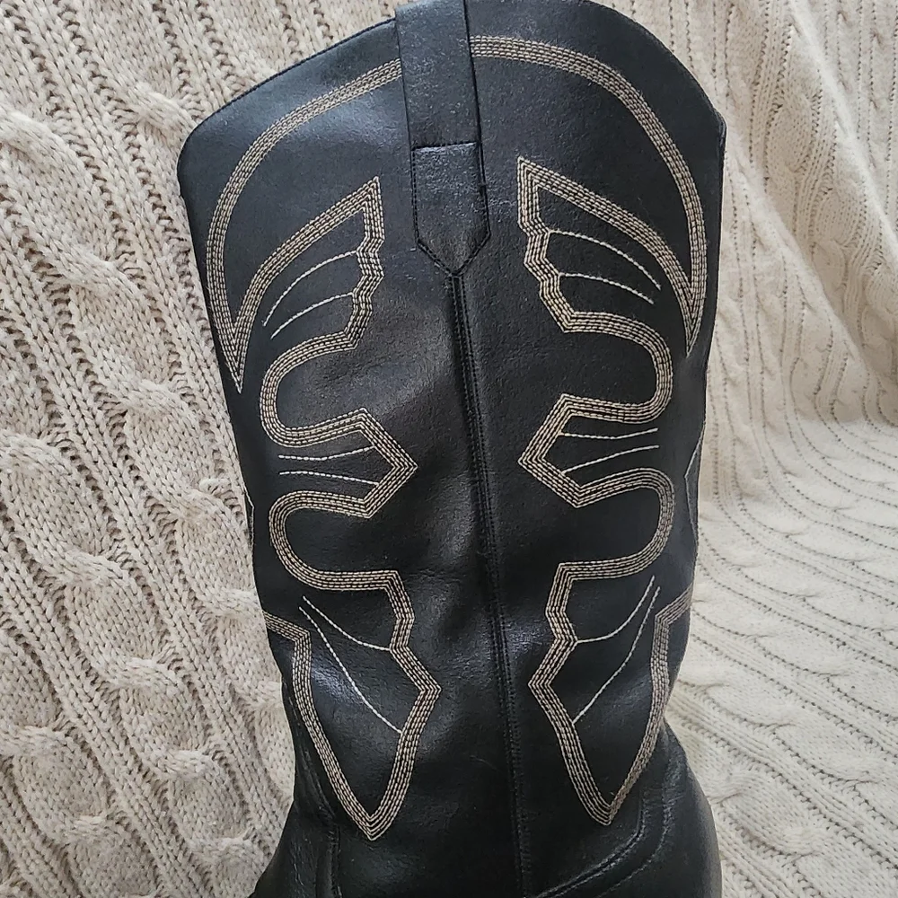 Newport Black Leather Western Boots - Picture 4 of 10